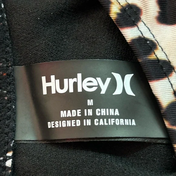 NWT HURLEY One Piece Leopard Print Long Sleeve Bathing Suit RASH GUARD - Picture 5 of 7